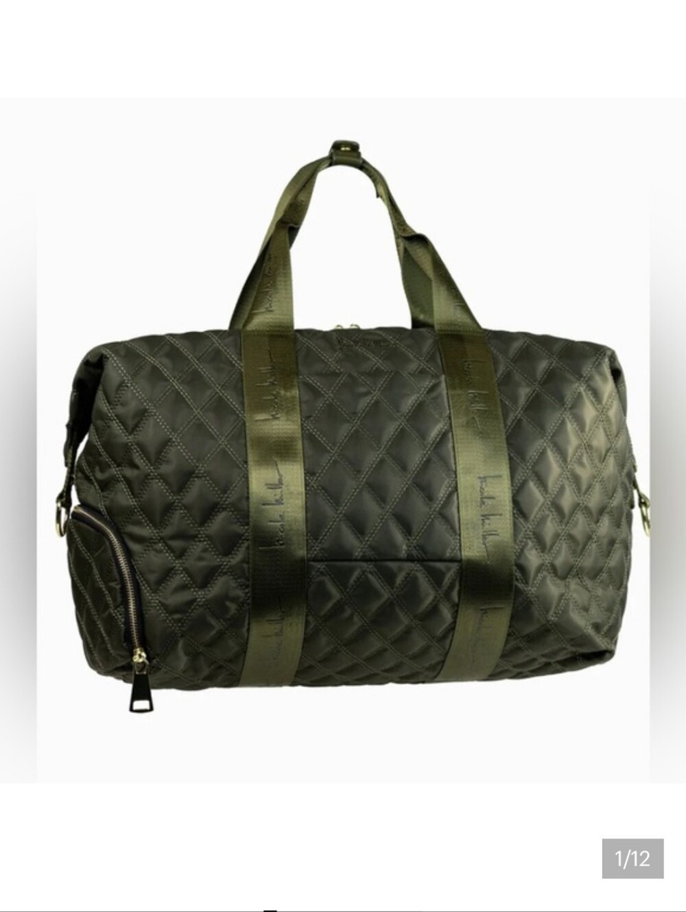 Nicole Miller Olive Quilted Tote with Removable Strap
